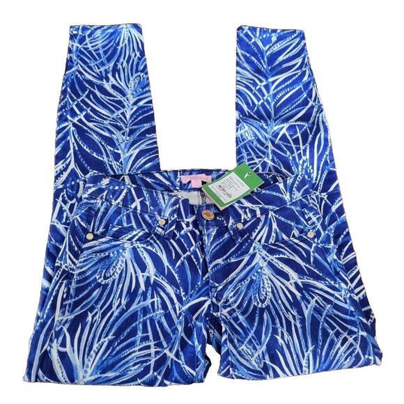 Boho Cottagecore Hippy Abstract South Ocean Twilight Blue Early Riser Pant 00 - Picture 9 of 15